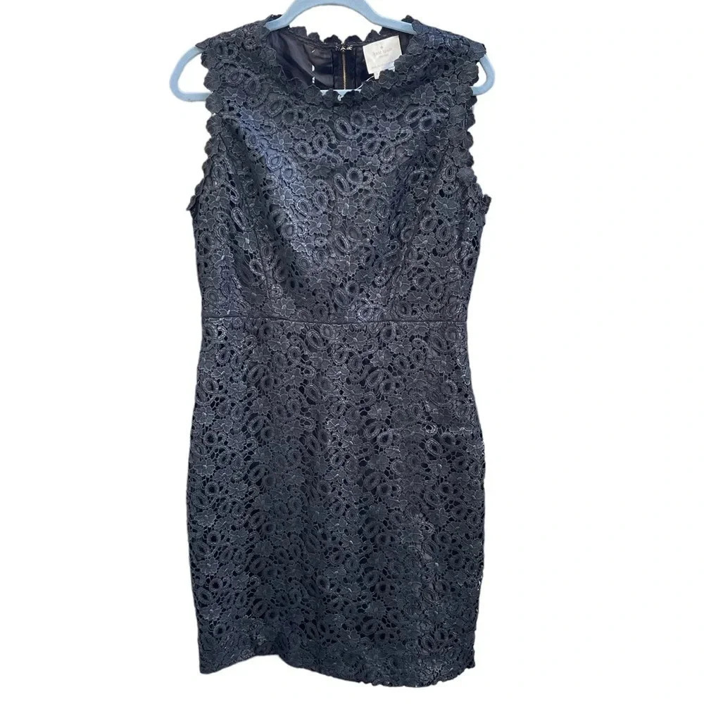 KATE SPADE BLACK SHIMMER CROCHET DRESS